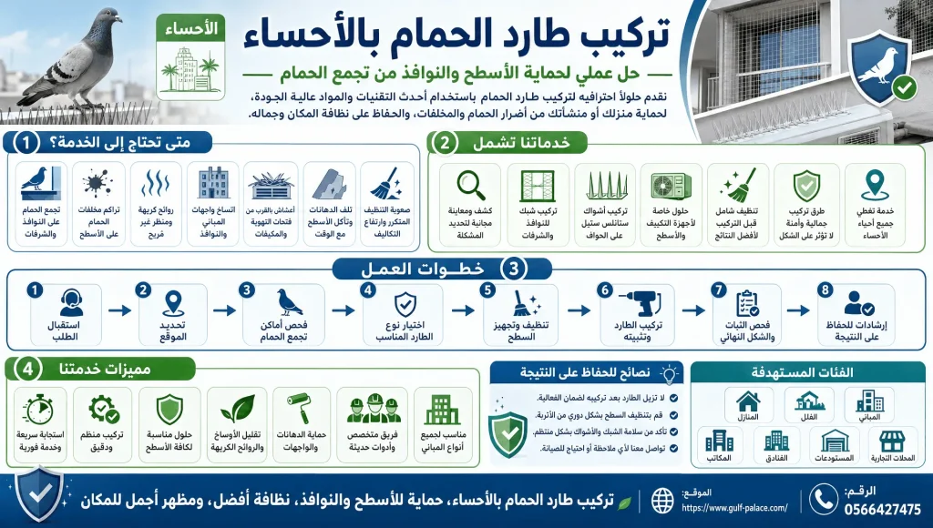 تركيب طارد الحمام بالأحساء